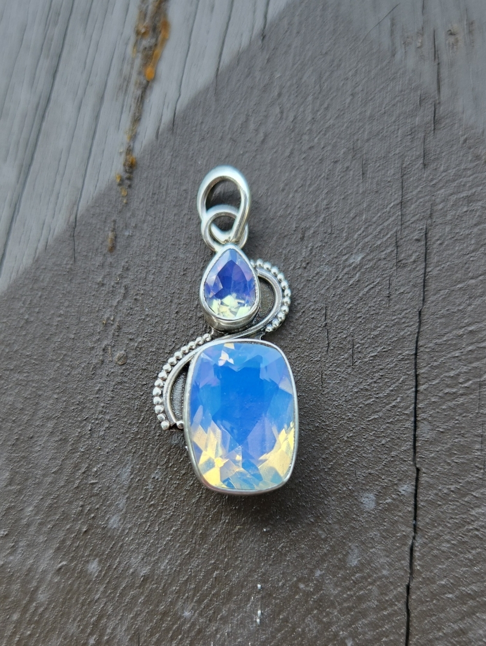 Opalite Solid Sterling Silver Pendant